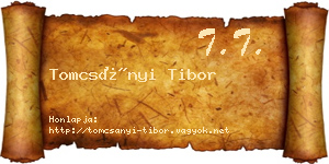 Tomcsányi Tibor névjegykártya