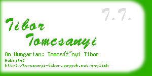 tibor tomcsanyi business card